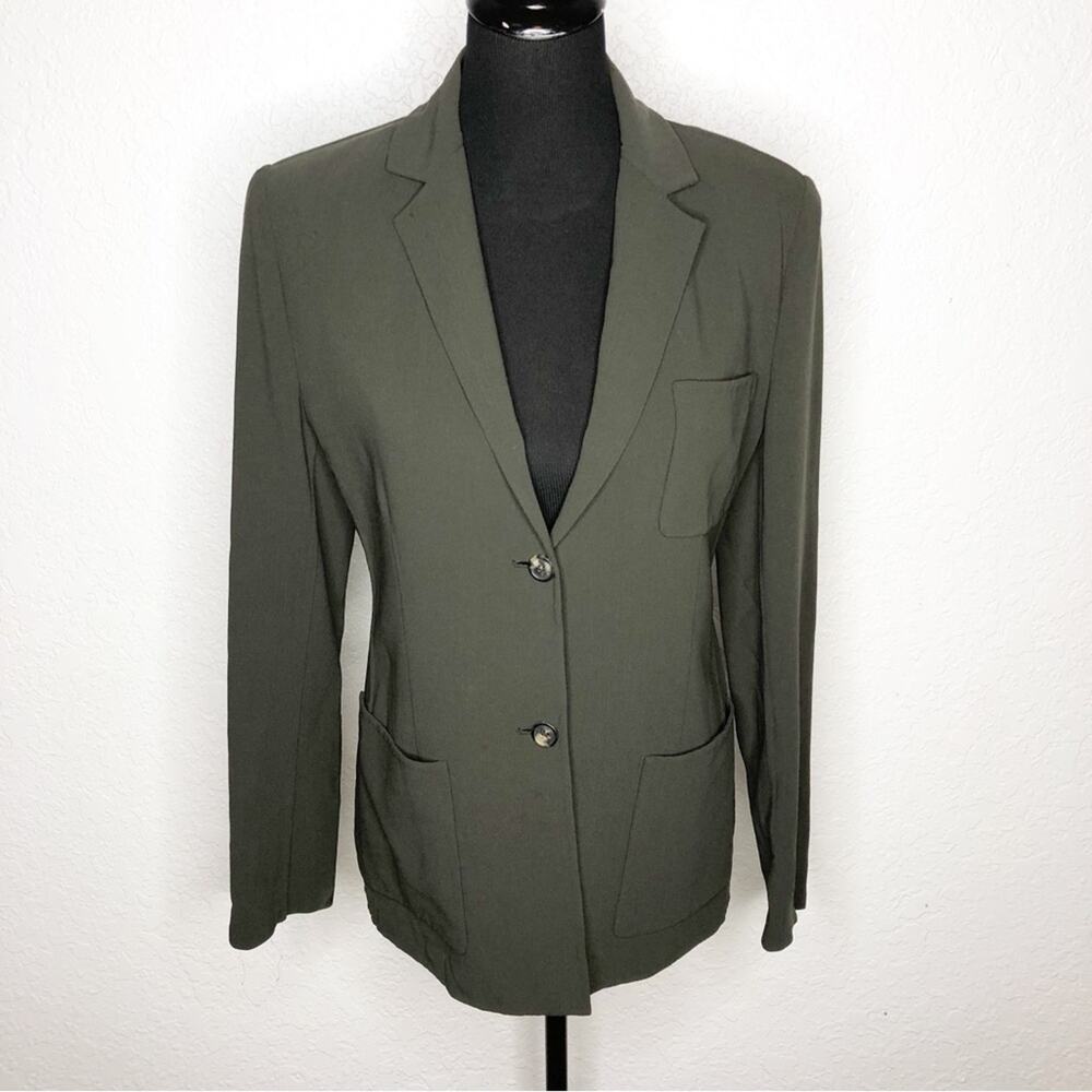 Michael‎ Kors Italy brown green virgin wool blazer size 8